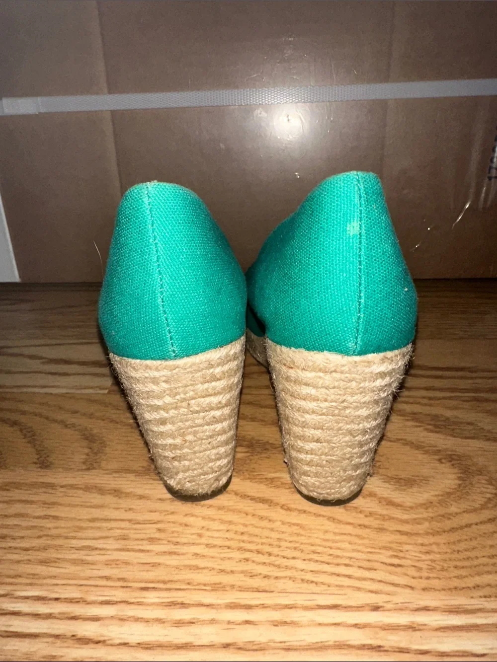 Merona Teal Canvas Espadrille Wedges